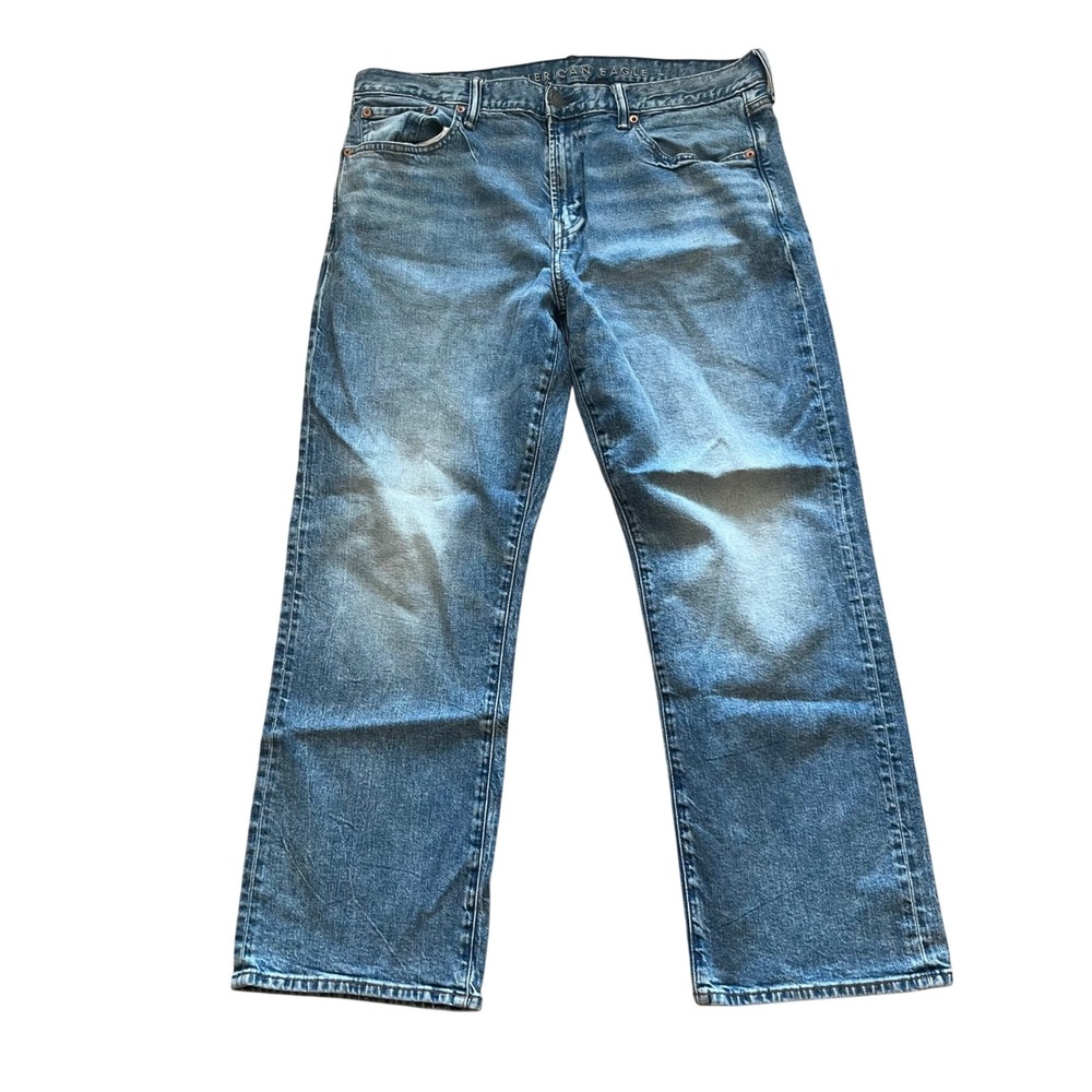 American Eagle Flex Mens Jeans 36x30 Medium Wash Blue Straight Leg Denim